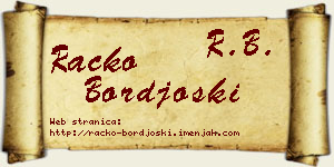 Racko Borđoški vizit kartica
